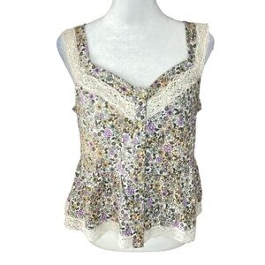 Daisy and Delilah Tank with Lace Trim Sz Large - NWT